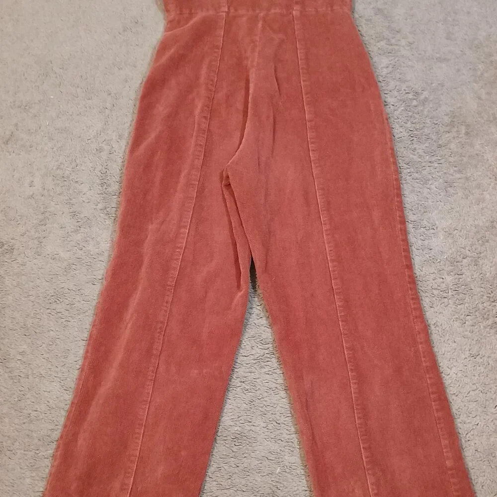 Urban Outfitters/Jumpsuit/Womens XS/Terracotta Wide Leg Corduroy Button Front - Picture 9 of 9
